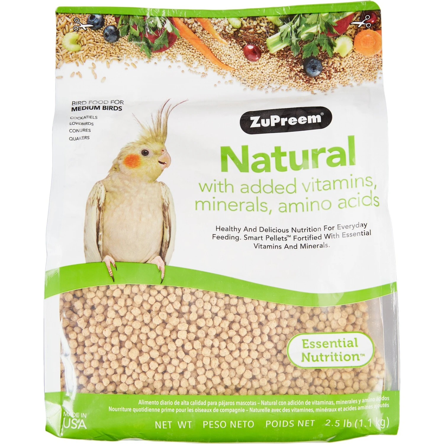 ZuPreem Natural Daily Medium Bird Food, 2.5-lb Bag 3 ZuPreem Natural Daily Medium Bird Food, 2.5-lb Bag