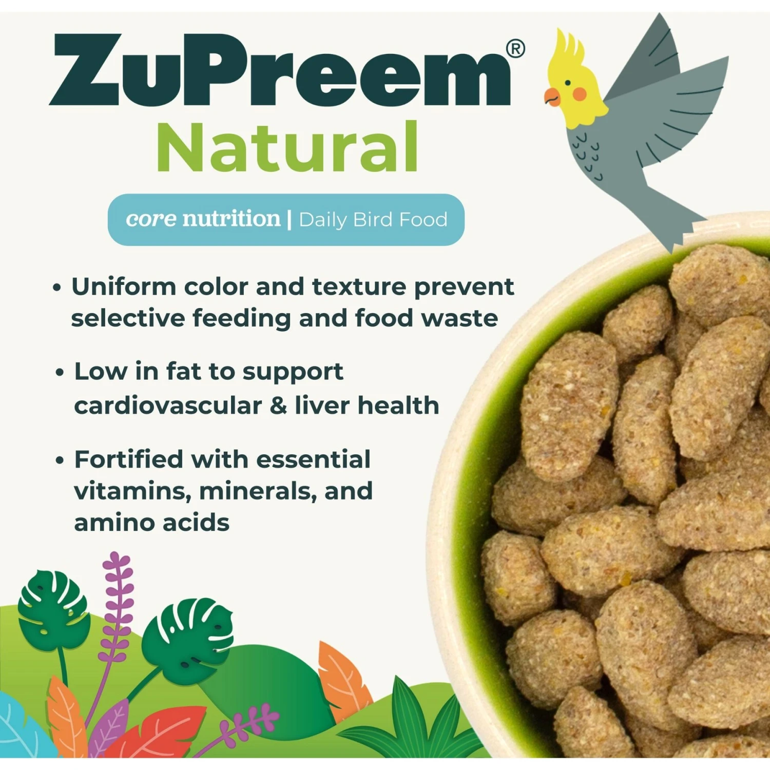 ZuPreem Natural Daily Medium Bird Food, 2.5-lb Bag 5 ZuPreem Natural Daily Medium Bird Food, 2.5-lb Bag - Image 3