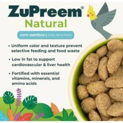 ZuPreem Natural Daily Parrot & Conure Bird Food, 3-lb Bag -Sunny Decor Shop 100888 PT2. AC SS1800 V1598891541