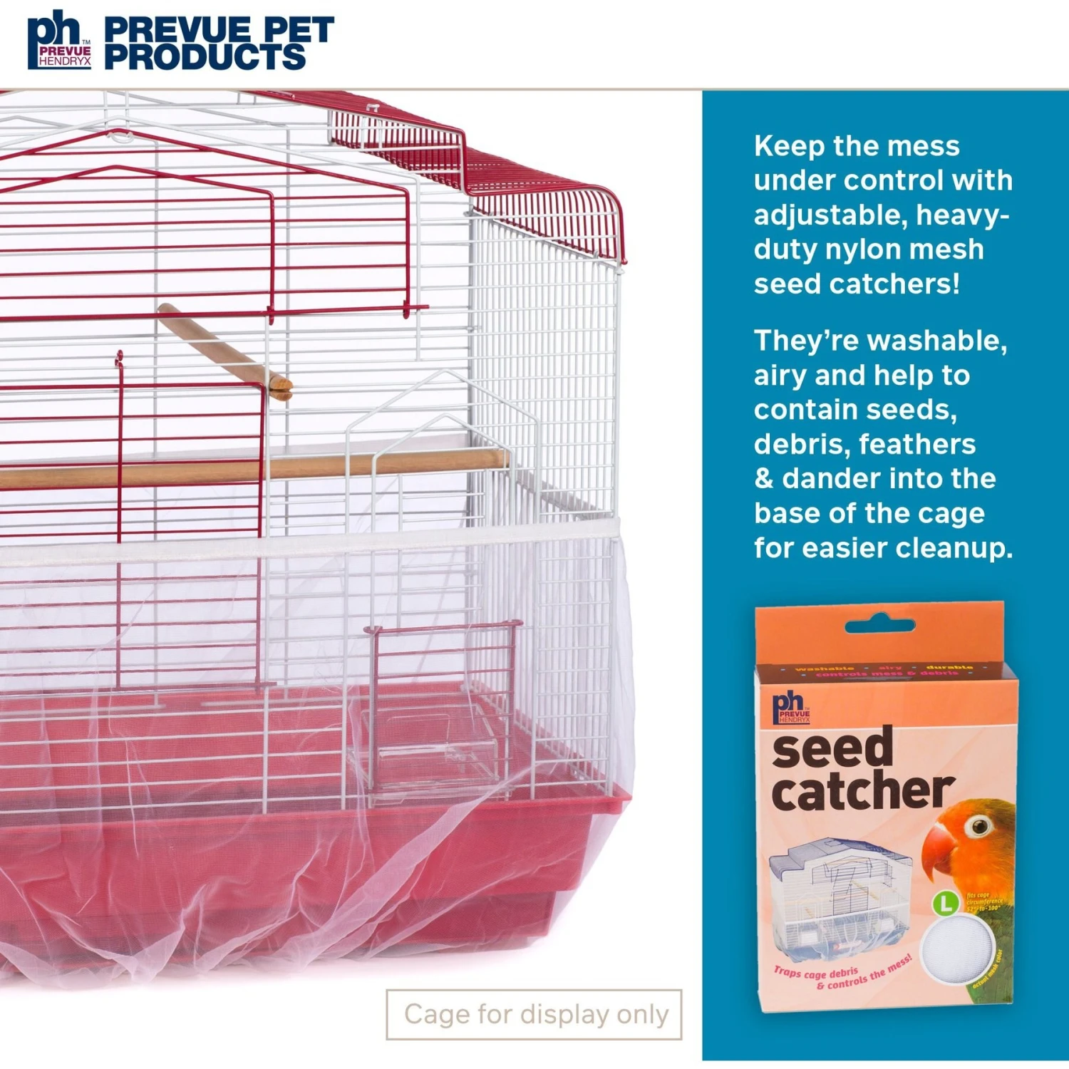 Prevue Pet Products Seed Catcher Cage Skirt, Color Varies 4 Prevue Pet Products Seed Catcher Cage Skirt, Color Varies - Image 2
