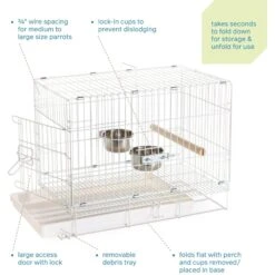 Prevue Pet Products Travel Bird Cage -Sunny Decor Shop 106129 PT2. AC SS1800 V1678979761
