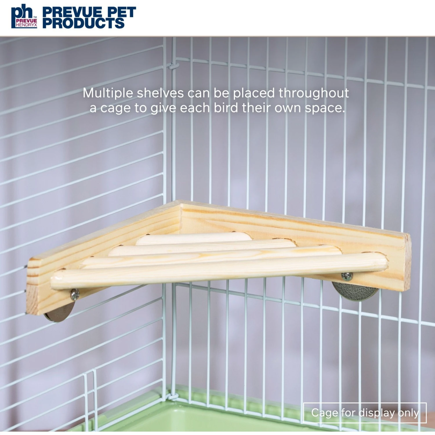 Prevue Pet Products Wood Corner Bird Cage Shelf 8 Prevue Pet Products Wood Corner Bird Cage Shelf - Image 6
