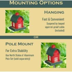 North States Village Collection Large Bird Feeder, Red Barn -Sunny Decor Shop 109611 PT4. AC SS1800 V1666184779