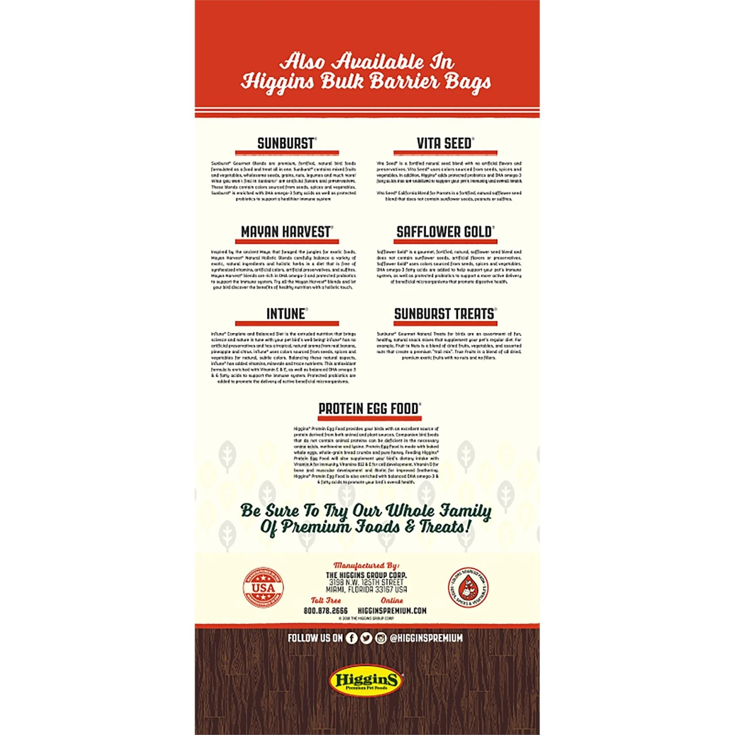 Higgins Vita Seed California Blend Parrot Food 4 Higgins Vita Seed California Blend Parrot Food - Image 2