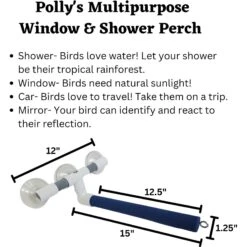 Polly's Pet Products Sandy Window & Shower Bird Perch -Sunny Decor Shop 128599 PT2. AC SS1800 V1668617385