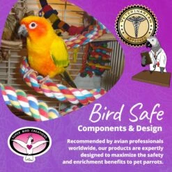 Super Bird Creations Rope Bungee Bird Perch, Color Varies, Medium -Sunny Decor Shop 138655 PT7. AC SS1800 V1685653312