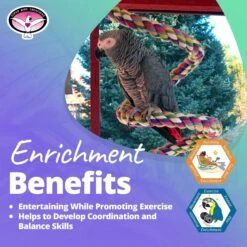 Super Bird Creations Rope Bungee Bird Perch, Color Varies, Large -Sunny Decor Shop 138656 PT4. AC SS1800 V1663013036