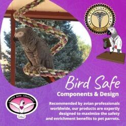 Super Bird Creations Rope Bungee Bird Perch, Color Varies, Large -Sunny Decor Shop 138656 PT7. AC SS1800 V1685652994