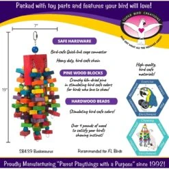 Super Bird Creations Beakasaurus Bird Toy, Large/X-Large 13 Super Bird Creations Beakasaurus Bird Toy, Large/X-Large -Sunny Decor Shop 138667 PT2. AC SS1800 V1662670801