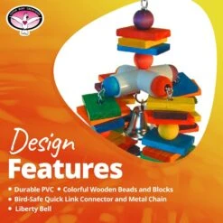 Super Bird Creations 4 Way Play Bird Toy, Large -Sunny Decor Shop 138669 PT8. AC SS1800 V1662671474