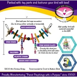 Super Bird Creations Rainbow Bridge Bird Toy, Small -Sunny Decor Shop 138672 PT2. AC SS1800 V1662671270