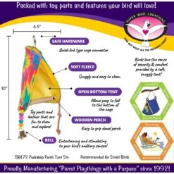 Super Bird Creations Peekaboo Perch Bird Tent, Color Varies, Small -Sunny Decor Shop 138676 PT2. AC SS1800 V1662671211