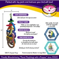 Super Bird Creations Olympic Rings Bird Toy, Large -Sunny Decor Shop 138679 PT2. AC SS1800 V1662689065