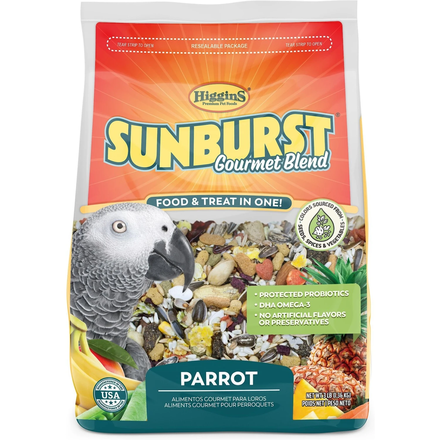 Higgins Sunburst Gourmet Blend Parrot Bird Food 3 Higgins Sunburst Gourmet Blend Parrot Bird Food