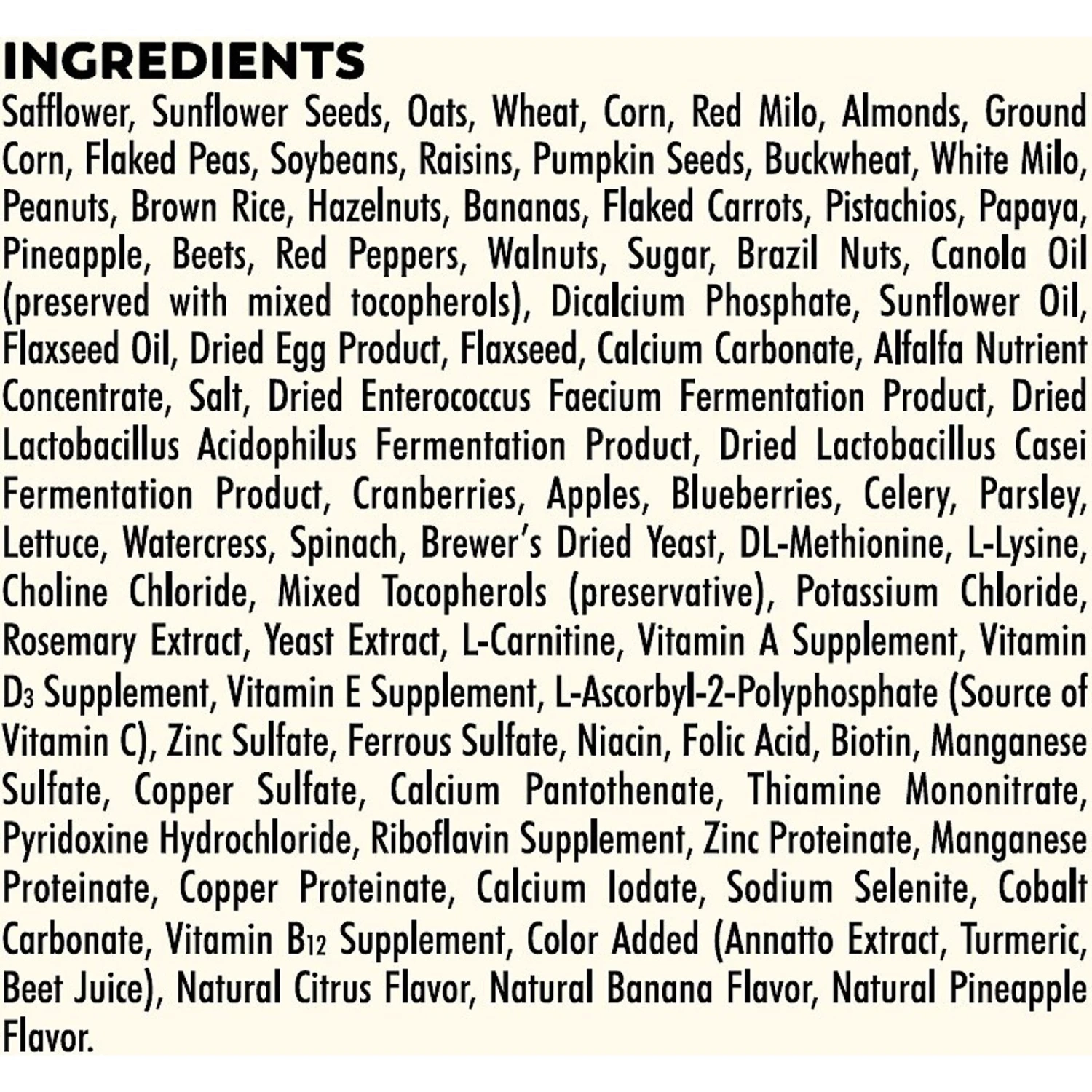 Higgins Sunburst Gourmet Blend Parrot Bird Food 8 Higgins Sunburst Gourmet Blend Parrot Bird Food - Image 6