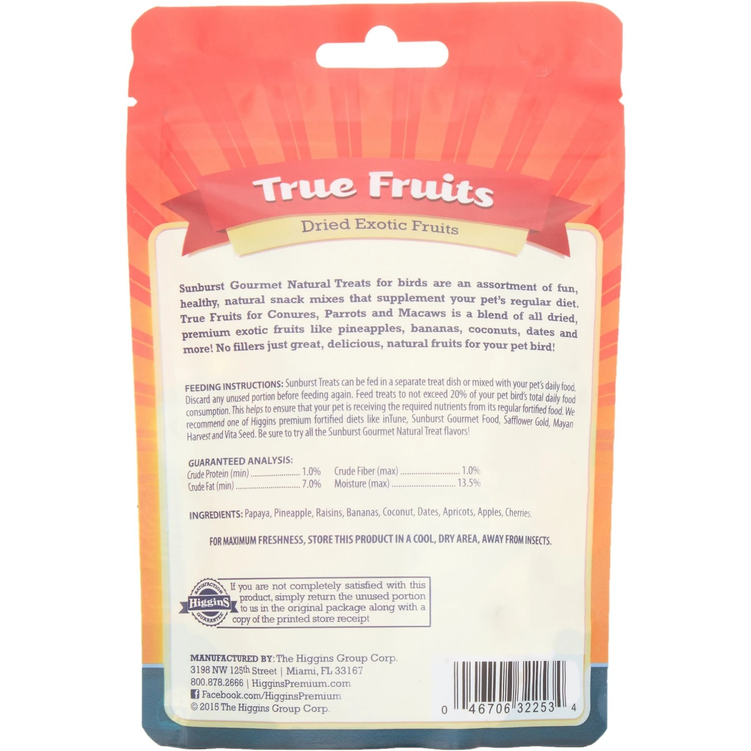 Higgins Sunburst True Fruits Dried Exotic Fruits Bird Treats 5 Higgins Sunburst True Fruits Dried Exotic Fruits Bird Treats - Image 3