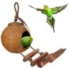 SunGrow Coconut Shell Nest & Window Feeder With Ladder Perch Cage Accessory & Hanging Parakeet, Finch & Budgie Bird House -Sunny Decor Shop 141440 MAIN. AC SS1800 V1513379584