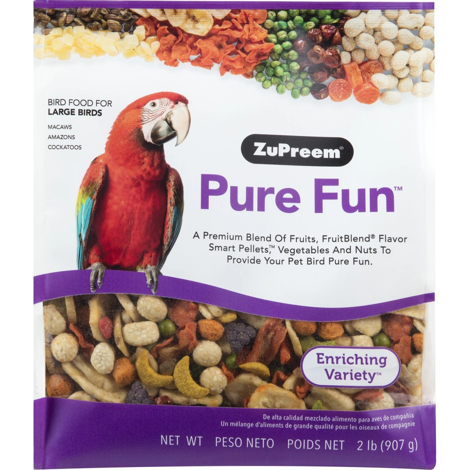 ZuPreem Pure Fun Large Bird Dry Food, 2-lb Bag 3 ZuPreem Pure Fun Large Bird Dry Food, 2-lb Bag