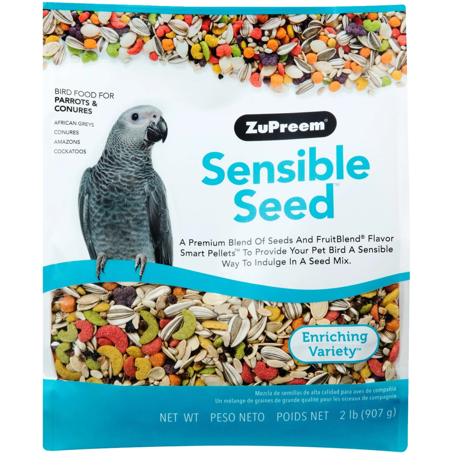 ZuPreem Sensible Seed Parrot & Conure Bird Food, 2-lb Bag 3 ZuPreem Sensible Seed Parrot & Conure Bird Food, 2-lb Bag