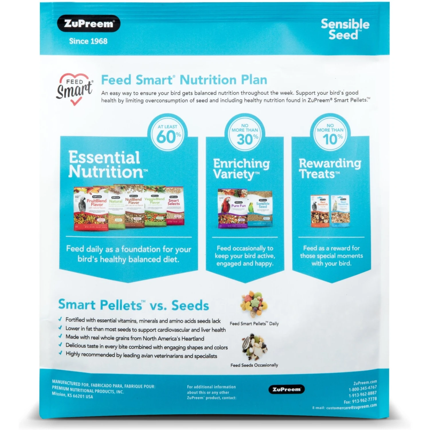 ZuPreem Sensible Seed Parrot & Conure Bird Food, 2-lb Bag 4 ZuPreem Sensible Seed Parrot & Conure Bird Food, 2-lb Bag - Image 2