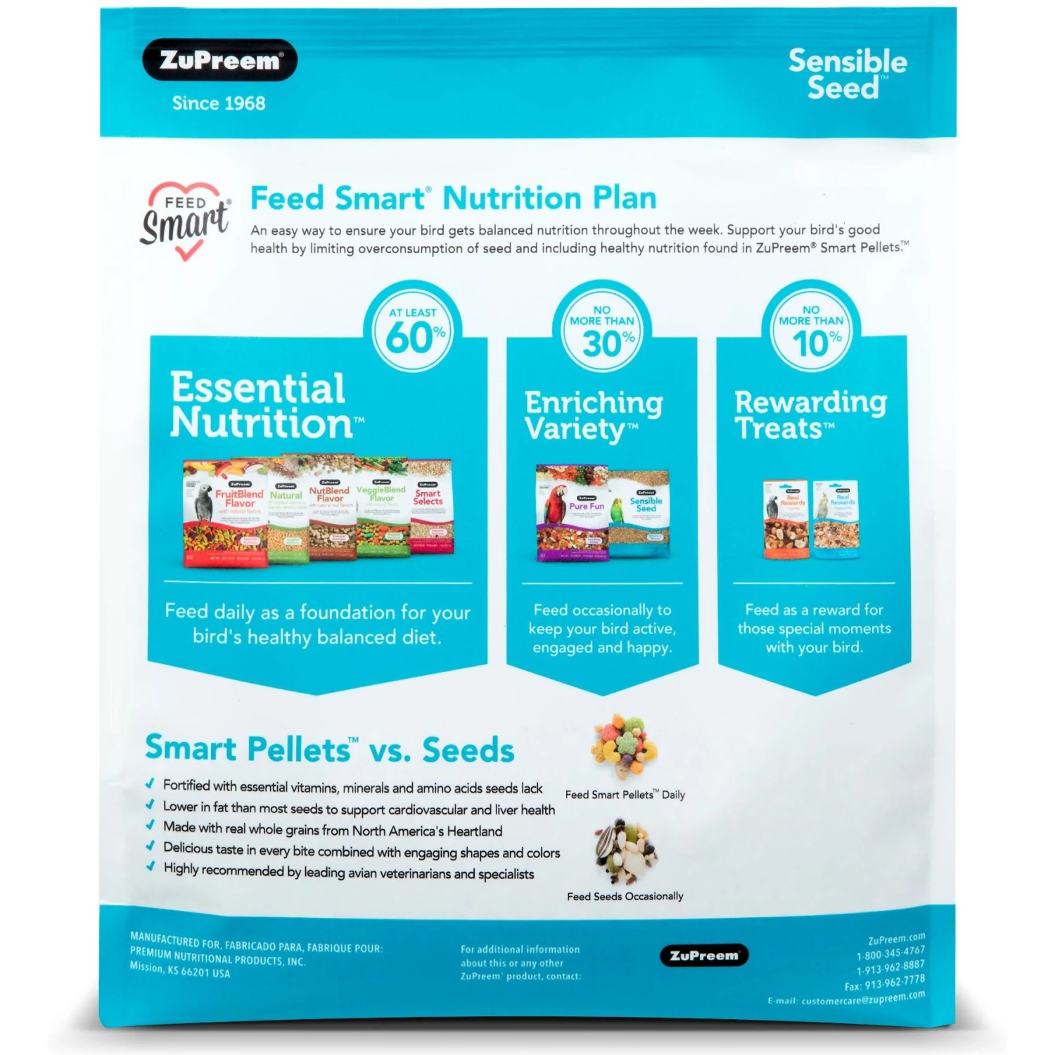 ZuPreem Sensible Seed Large Bird Food, 2-lb Bag 4 ZuPreem Sensible Seed Large Bird Food, 2-lb Bag - Image 2