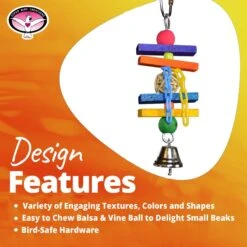 Super Bird Creations Balsa Munch Bird Toy, Small -Sunny Decor Shop 146971 PT8. AC SS1800 V1665669508