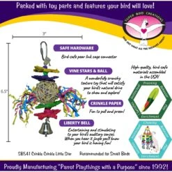 Super Bird Creations Crinkle Crinkle Little Star Bird Toy, Small -Sunny Decor Shop 146973 PT2. AC SS1800 V1662689306