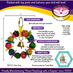 Super Bird Creations Daisy Ring Bird Toy, Small -Sunny Decor Shop 146975 PT2. AC SS1800 V1662689003