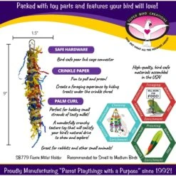 Super Bird Creations Fiesta Millet Holder Bird Toy, Small/Medium -Sunny Decor Shop 146977 PT2. AC SS1800 V1662689308