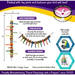Super Bird Creations Mini Triangle Teaser Bird Toy, Medium 12 Super Bird Creations Mini Triangle Teaser Bird Toy, Medium -Sunny Decor Shop 146982 PT2. AC SS1800 V1662688940