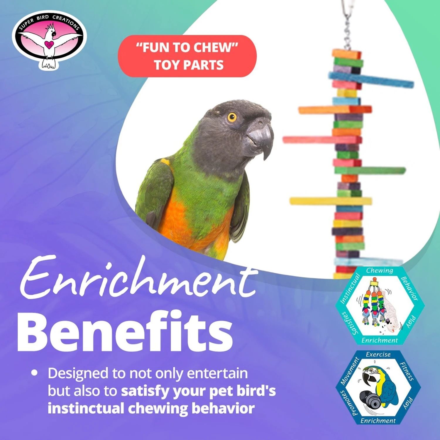 Super Bird Creations Mini Triangle Teaser Bird Toy, Medium 6 Super Bird Creations Mini Triangle Teaser Bird Toy, Medium - Image 4