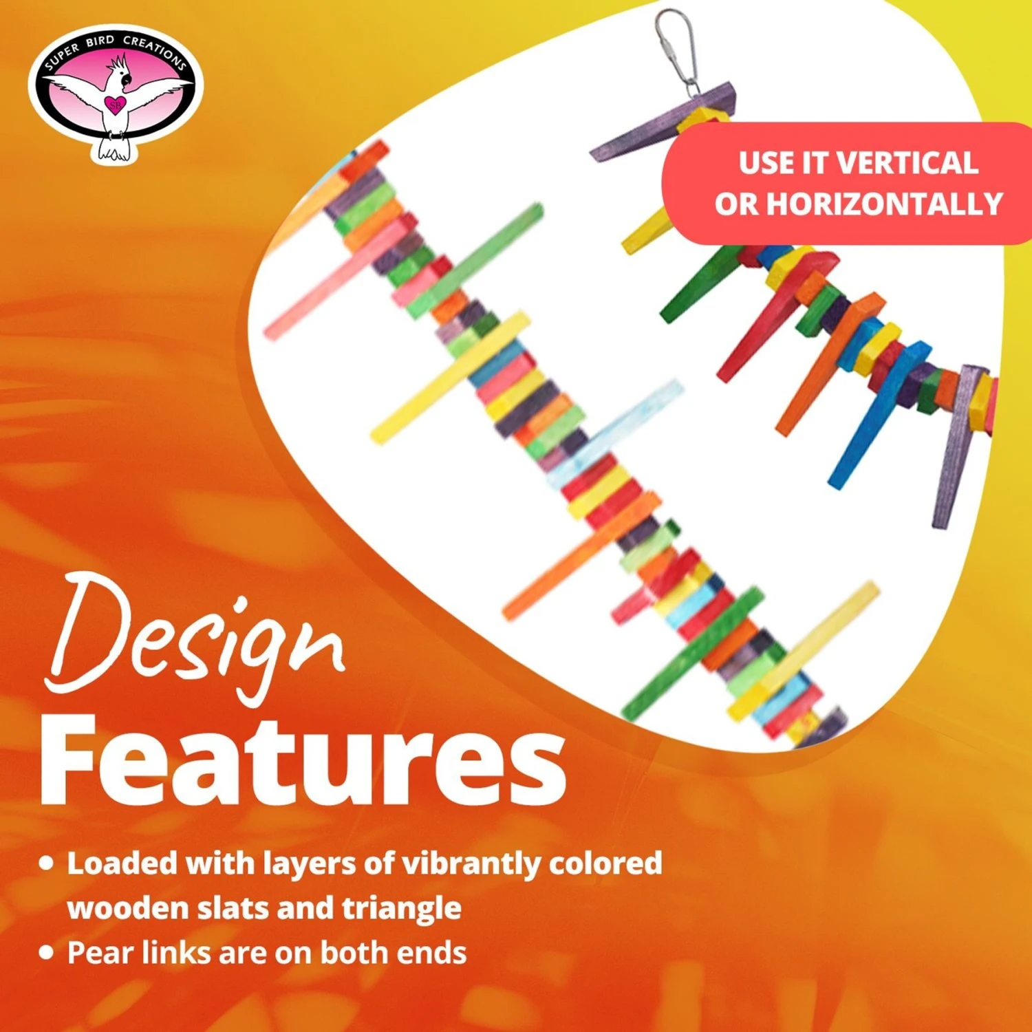 Super Bird Creations Mini Triangle Teaser Bird Toy, Medium 10 Super Bird Creations Mini Triangle Teaser Bird Toy, Medium - Image 8