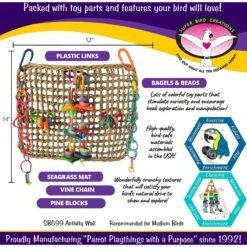 Super Bird Creations Activity Wall Bird Toy, Medium -Sunny Decor Shop 146989 PT2. AC SS1800 V1662689300