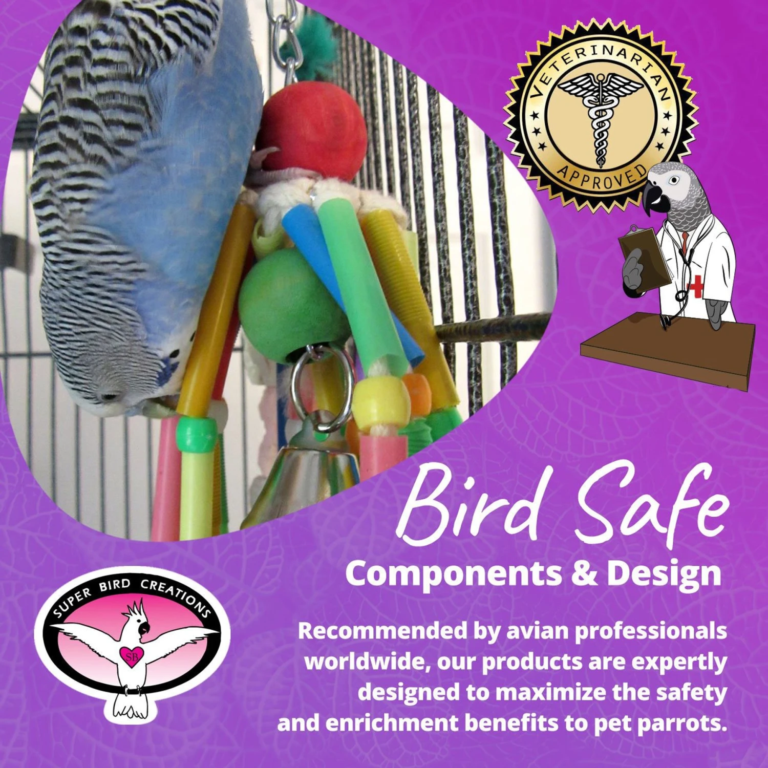 Super Bird Creations Wind Chimes Bird Toy, Medium 10 Super Bird Creations Wind Chimes Bird Toy, Medium - Image 8