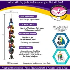 Super Bird Creations Hoopla Bird Toy, Medium/Large 12 Super Bird Creations Hoopla Bird Toy, Medium/Large -Sunny Decor Shop 147021 PT2. AC SS1800 V1662670802