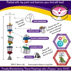 Super Bird Creations Bottoms Up Bird Toy, Medium/Large -Sunny Decor Shop 147026 PT2. AC SS1800 V1662688941