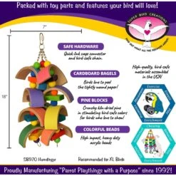 Super Bird Creations Humdinger Bird Toy, X-Large -Sunny Decor Shop 147041 PT2. AC SS1800 V1662671535