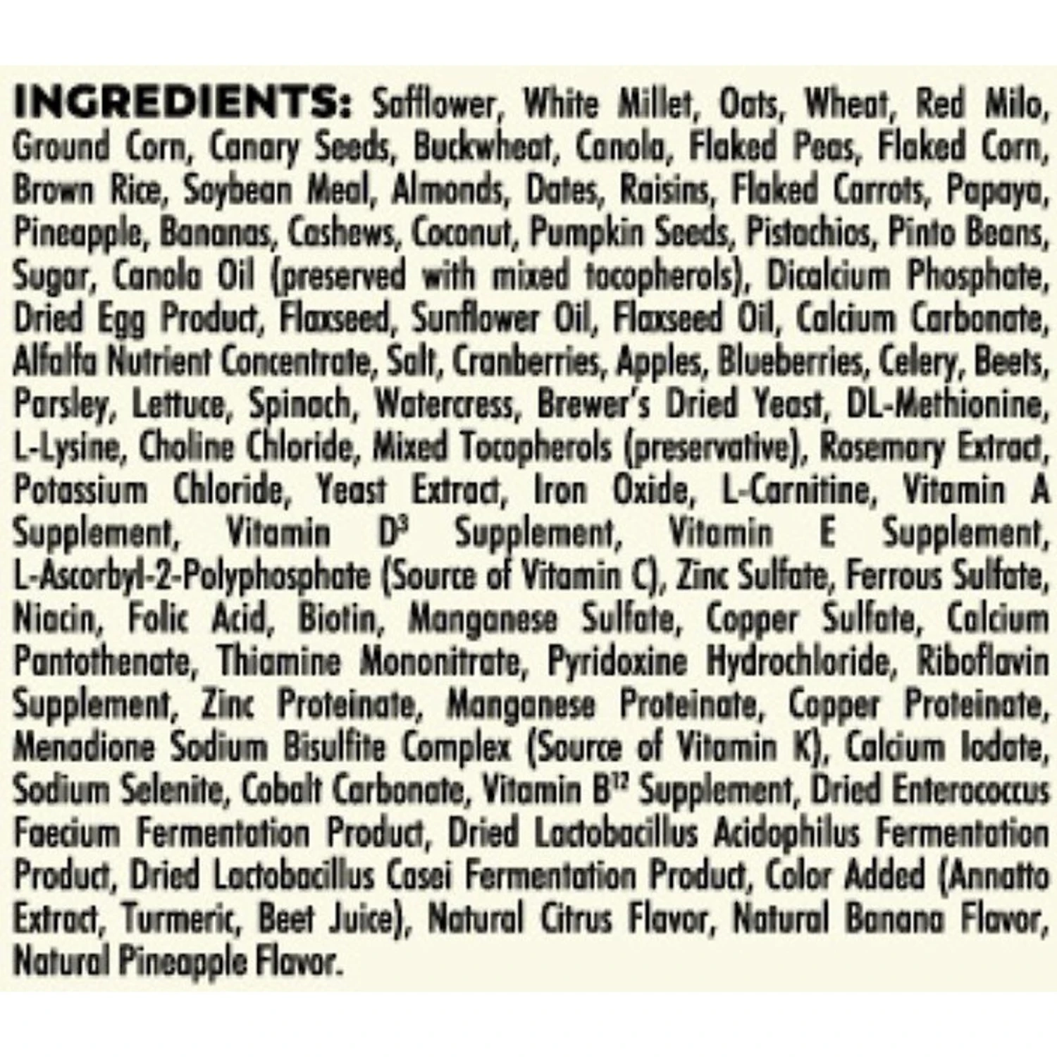 Higgins Safflower Gold Natural Mix Conure & Cockatiel Food 9 Higgins Safflower Gold Natural Mix Conure & Cockatiel Food - Image 7