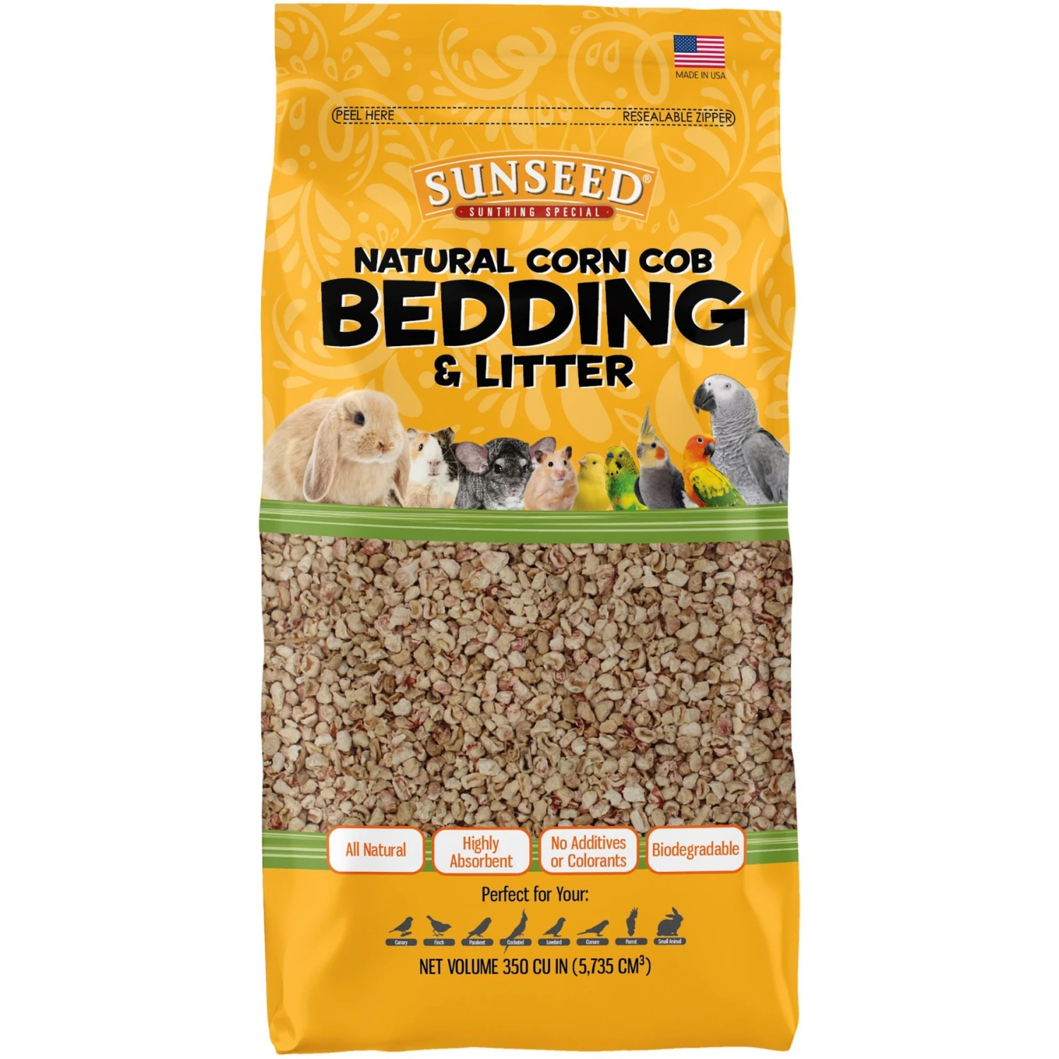Sunseed Natural Corn Cob Bird & Small Pet Bedding & Litter, 5.7-lit 3 Sunseed Natural Corn Cob Bird & Small Pet Bedding & Litter, 5.7-lit