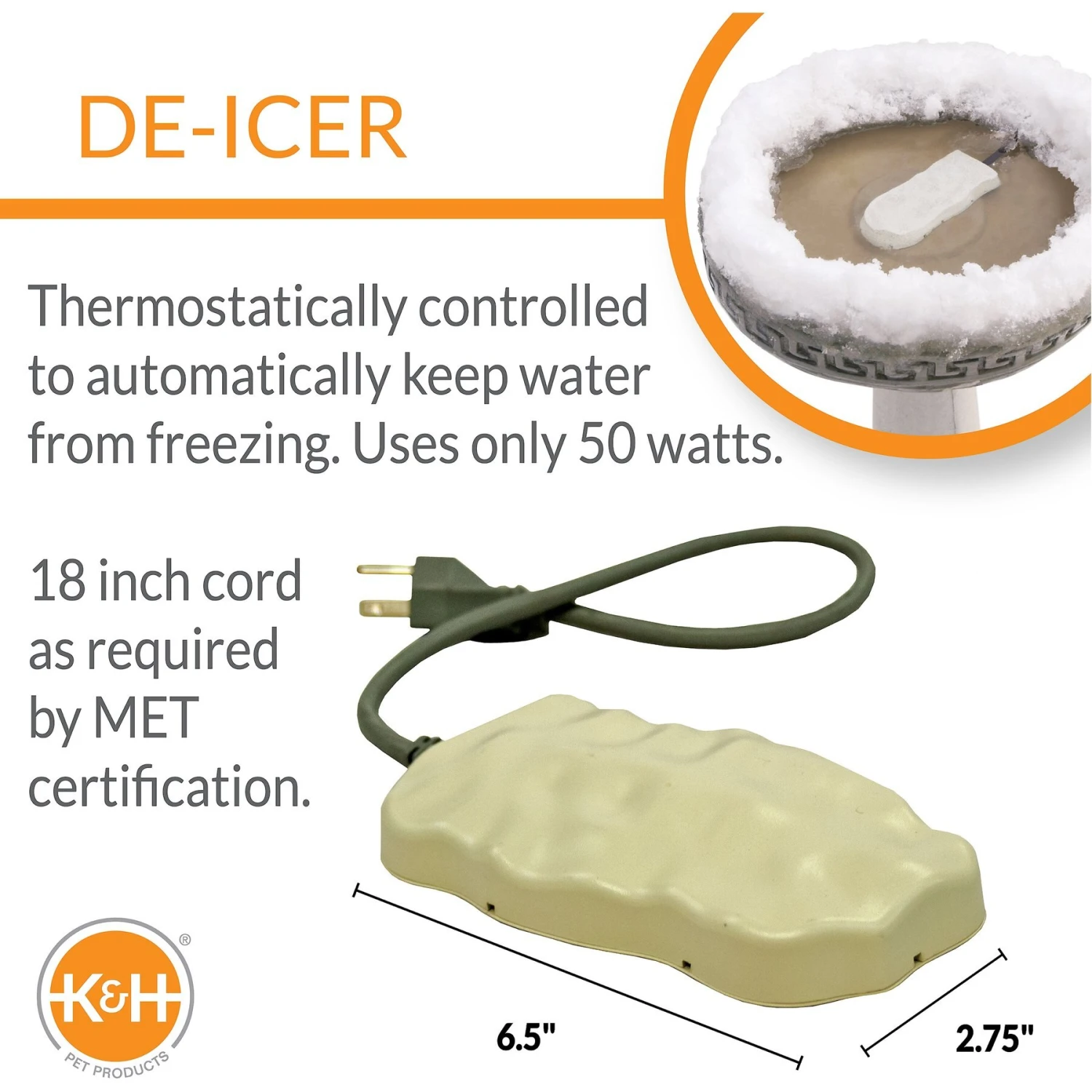 K&H Pet Products Ice Eliminator Original Birdbath Deicer 4 K&H Pet Products Ice Eliminator Original Birdbath Deicer - Image 2