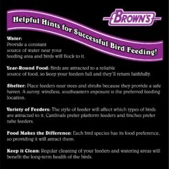 Brown's Bird Lover's Blend No Squirrels Just Birds Sunflower Seed Wild Bird Food -Sunny Decor Shop 165352 PT7. AC SS1800 V1593460026