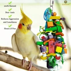 SunGrow Bird Chew Toy, Medium & Large Parrot Foraging Blocks For Cage -Sunny Decor Shop 179560 PT3. AC SS1800 V1682614711