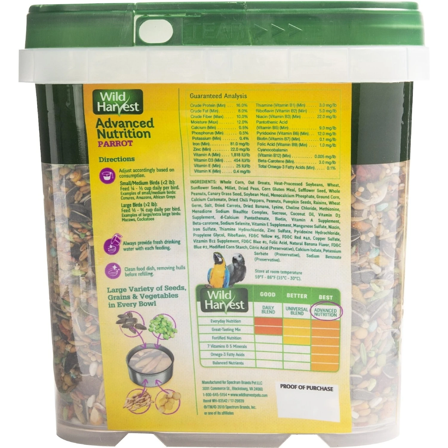 Wild Harvest Advanced Nutrition Diet Parrot Food 4 Wild Harvest Advanced Nutrition Diet Parrot Food - Image 2