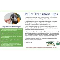 TOP's Parrot Food Organic Mini Pellets Bird Food -Sunny Decor Shop 198223 PT7. AC SS1800 V1649902920