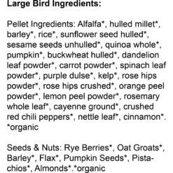 TOP's Parrot Food Organic Marlene Mc'Cohen's Signature Blend Large Parrot Food, 2.5-lb Bag -Sunny Decor Shop 217427 PT1. AC SS1800 V1600397774