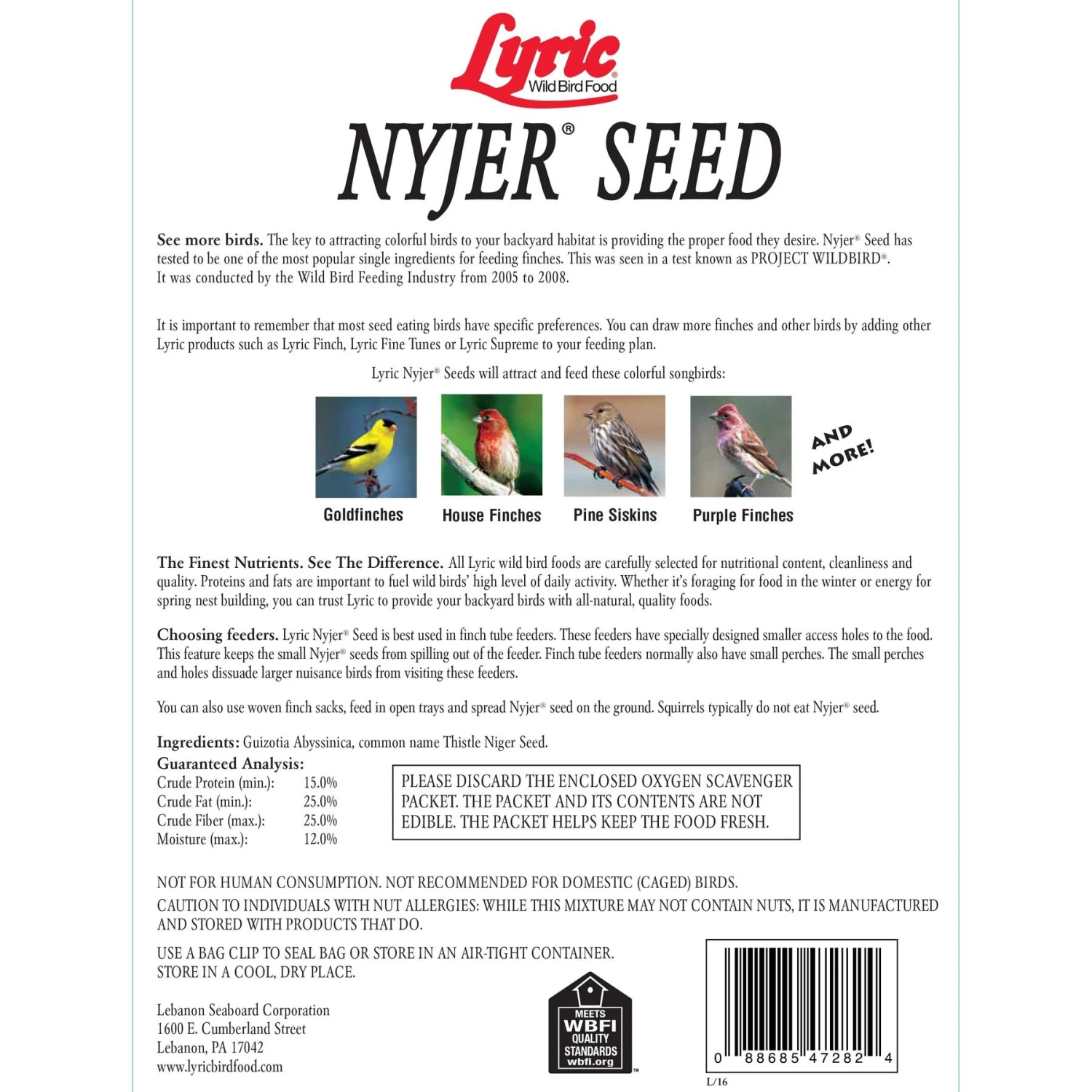 Lyric Nyjer Seed Wild Bird Food, 10-lb Bag 4 Lyric Nyjer Seed Wild Bird Food, 10-lb Bag - Image 2