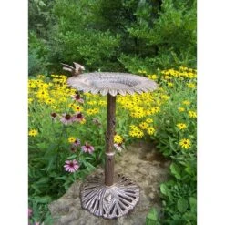 Oakland Living Handmade Metal Sunflower Bird Bath