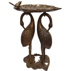 Oakland Living Handmade Metal Crane Lily Bird Bath -Sunny Decor Shop 223152 PT1. AC SS1800 V1682101521