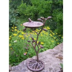 Oakland Living Handmade Metal Meadow Bird Bath