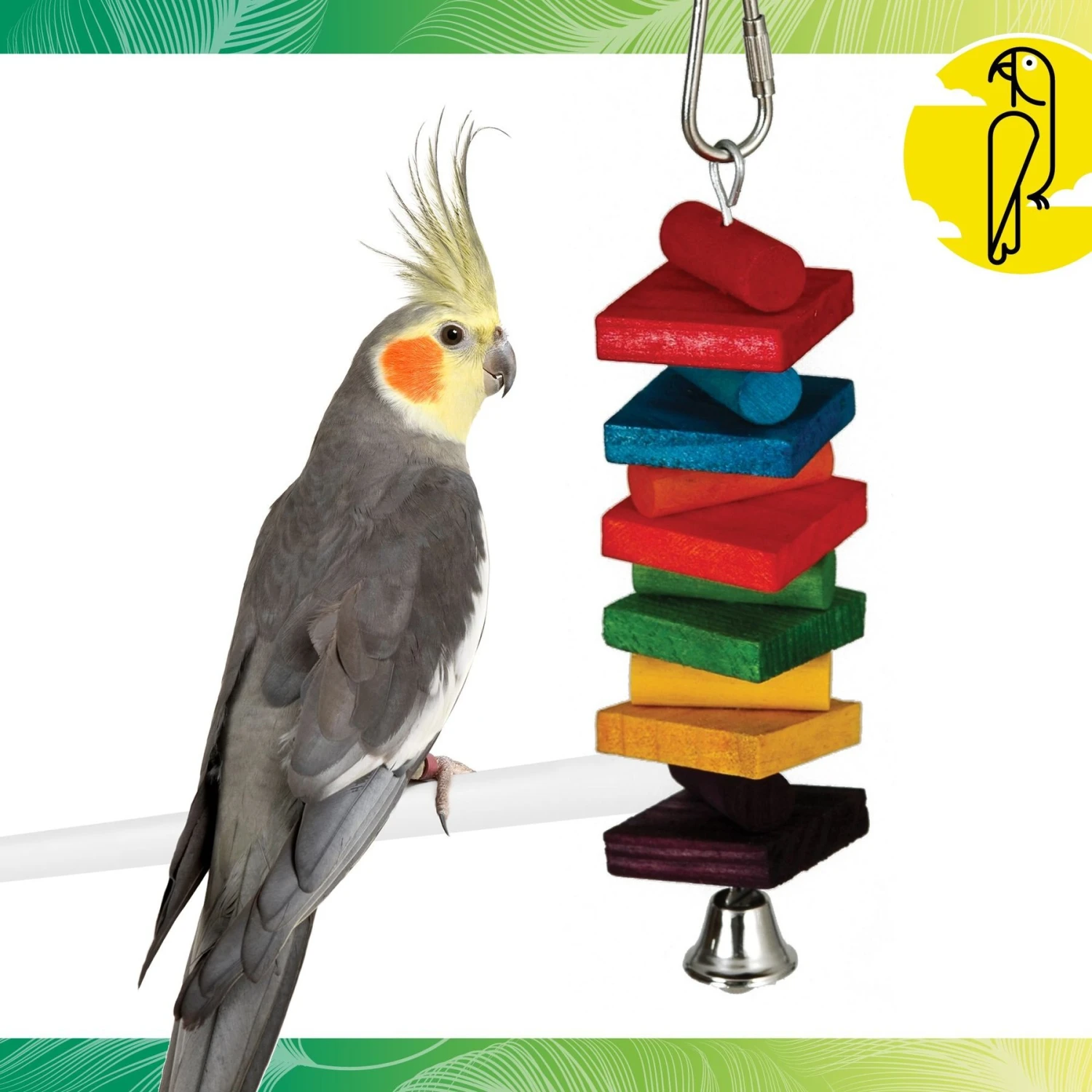 Caitec Featherland Paradise Rainbow Stack Bird Toy, Small 4 Caitec Featherland Paradise Rainbow Stack Bird Toy, Small - Image 2